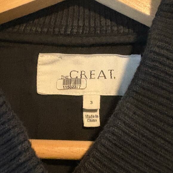 The Great. The Quilted Metallic Bomber Jacket Size 3 or US Size Large - Picture 4 of 7